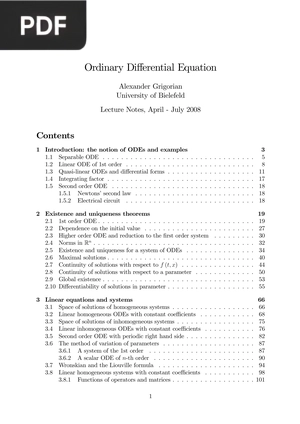 Ordinary Differential Equation