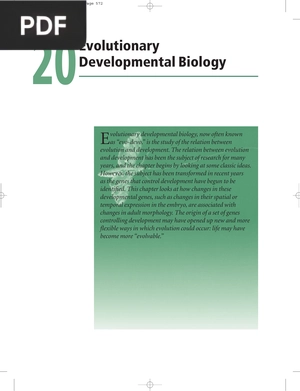 Evolutionary Developmental Biology