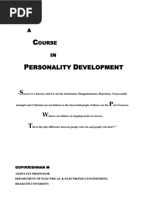 A Course in Personality Development