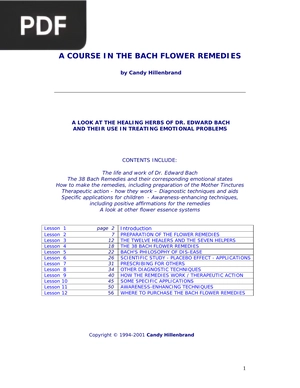A Course In The Bach Flower Remedies