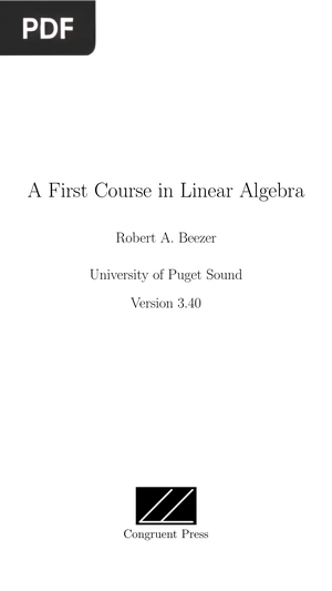 A First Course in Linear Algebra