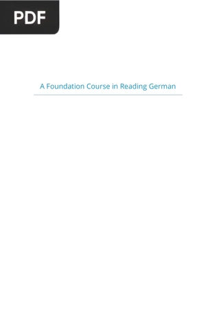 A Foundation Course in Reading German