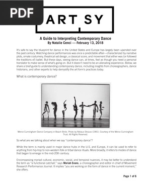 A Guide to Interpreting Contemporary Dance