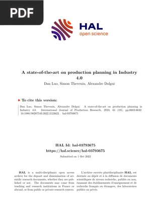 A state-of-the-art on production planning in Industry 4.0