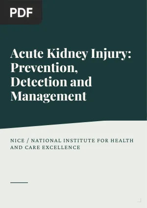 Acute Kidney Injury: Prevention, Detection and Management