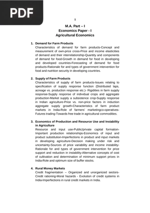 Agricultural Economics