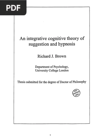An integrative cognitive theory of suggestion and hypnosis