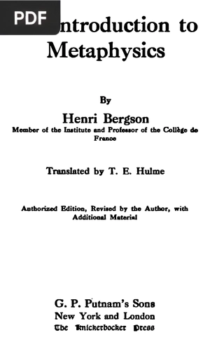 An Introduction to Metaphysics