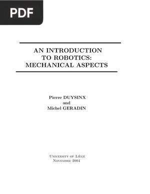An Introduction to Robotics Mechanical Aspects