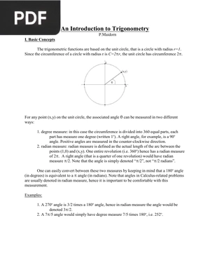 An Introduction to Trigonometry
