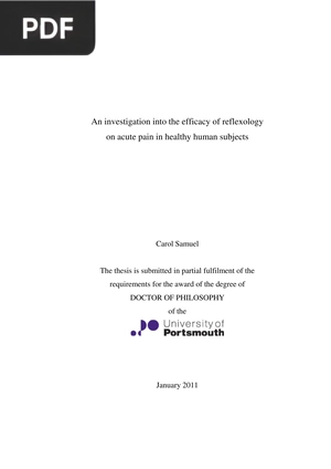 An investigation into the efficacy of reflexology on acute pain in healthy human subjects