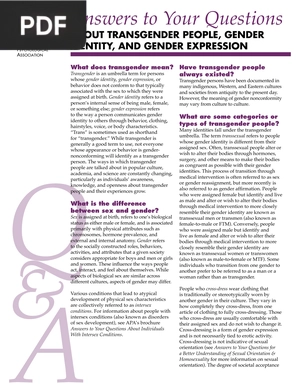 Answers to your questions about transgender people, gender identity, and gender expression