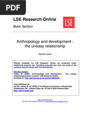 Anthropology and development -the uneasy relationship