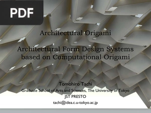 Architectural Origami Architectural Form Design Systems based on Computational Origami