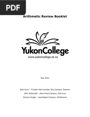 Arithmetic Review Booklet