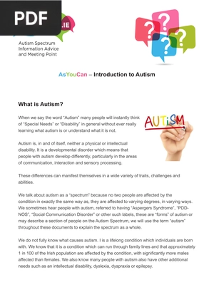AsYouCan  Introduction to Autism