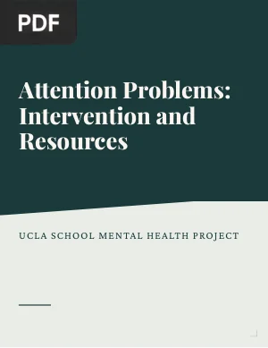 Attention Problems: Intervention and Resources