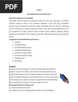 Automobile electrical and electronics