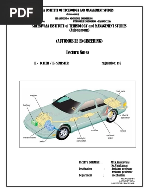 Automobile Engineering Lecture Notes
