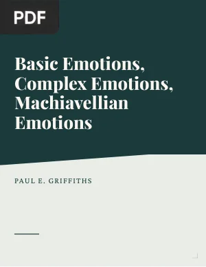 Basic Emotions Complex Emotions Machiavellian Emotions