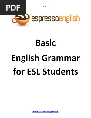 Basic English Grammar for ESL Students