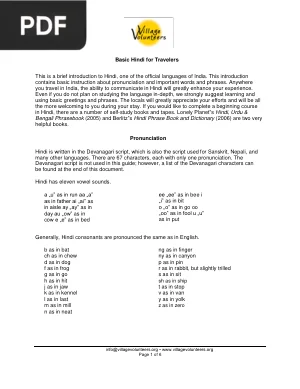 Basic Hindi for Travelers