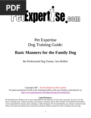 Basic Manners for the Family Dog