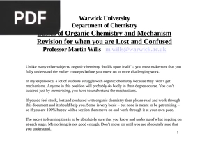 Basics of Organic Chemistry and MechanismRevision for when you are Lost and Confused