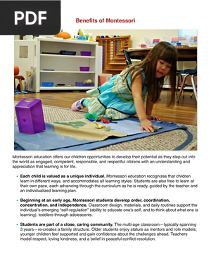 Benefits of Montessori