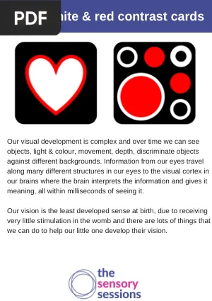 Black, White and Red Contrast Cards