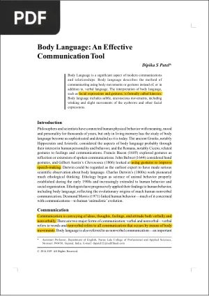 Body Language: An Effective Communication Tool