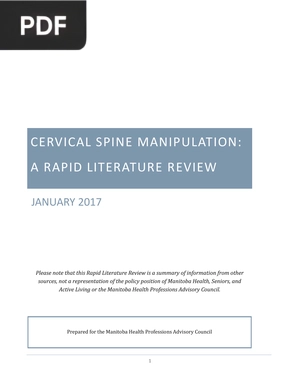 Cervical Spine Manipulation - A Rapid Literature Review