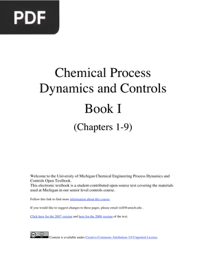 Chemical Process Dynamics and Controls Book I