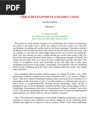 Child Development and Education