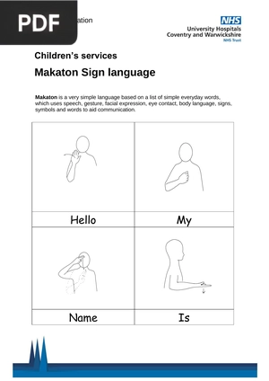 Childrens services Makaton Sign language