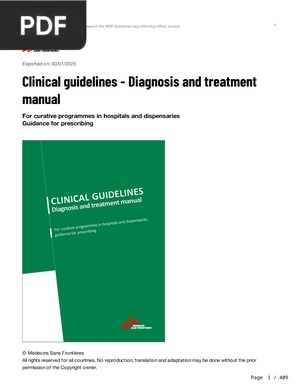 Clinical guidelines - Diagnosis and treatment manual