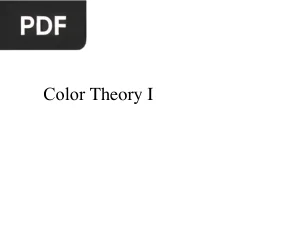 Color Theory I (Presentation)