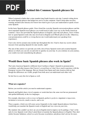 Common Spanish Phrases for Travelers