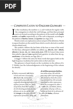 Complete Latin to English Glossary