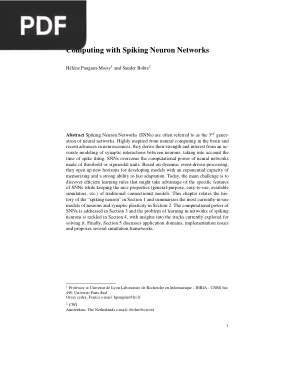 Computing with Spiking Neuron Networks