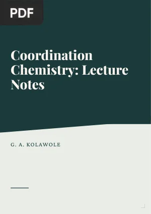 Coordination Chemistry: Lecture Notes