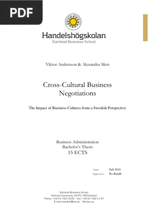 Cross-Cultural Business Negotiations: The Impact of Business Cultures from a Swedish Perspective