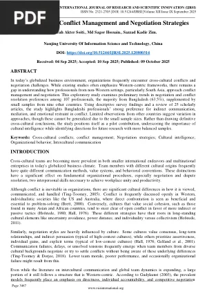Cross-Cultural Conflict Management and Negotiation Strategies