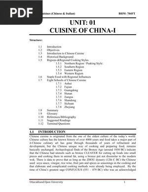 Cuisine Of China