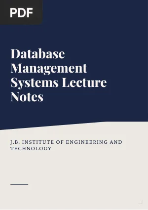 Database Management Systems Lecture Notes