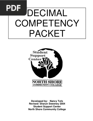 Decimal Competency Packet
