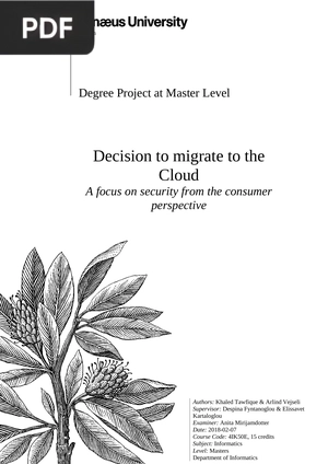 Decision to migrate to the Cloud - A focus on security from the consumer perspective