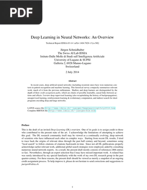 Deep Learning in Neural Networks - An Overview