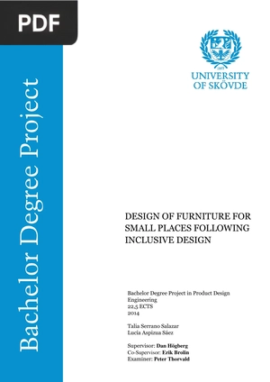 Design of Furniture for Small Places Following Inclusive Design