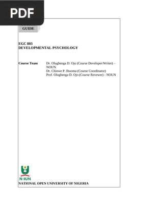 Developmental Psychology